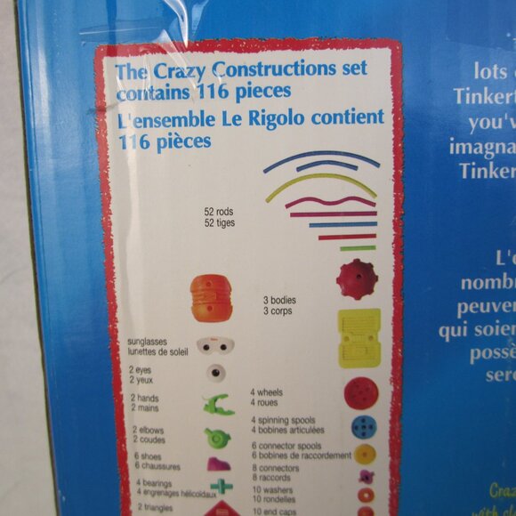 Tinkertoy Playskool 1994 Vintage Tinker Toys Crazy Construction - Used -Complete - Picture 8 of 8